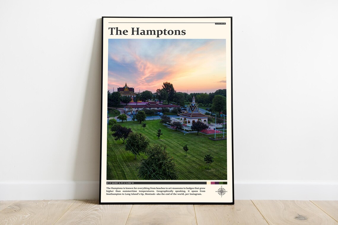 The Hamptons Aerial Sunset View Temple With Golden Spires Poster