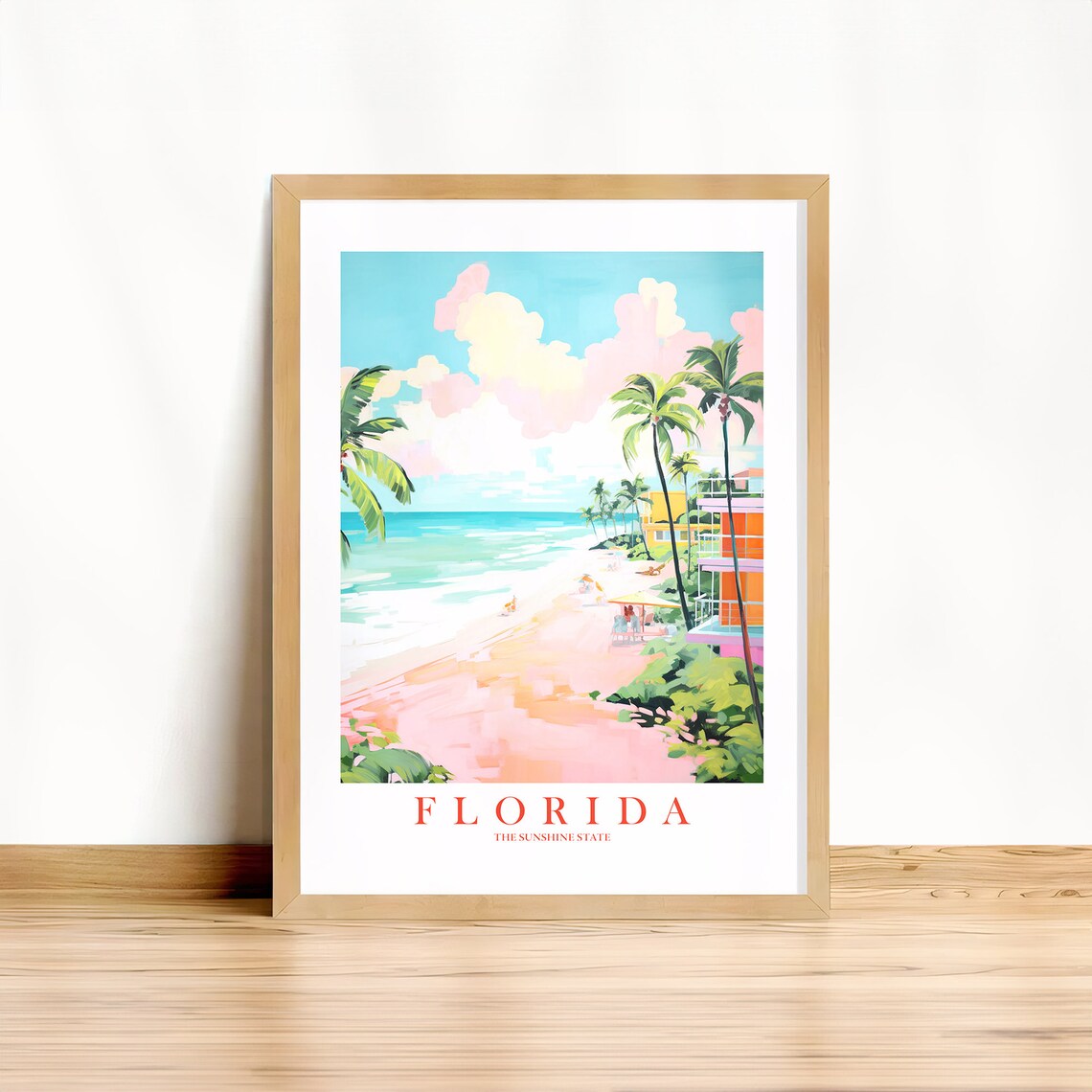 Florida Retro Travel Poster, Sunshine State Print