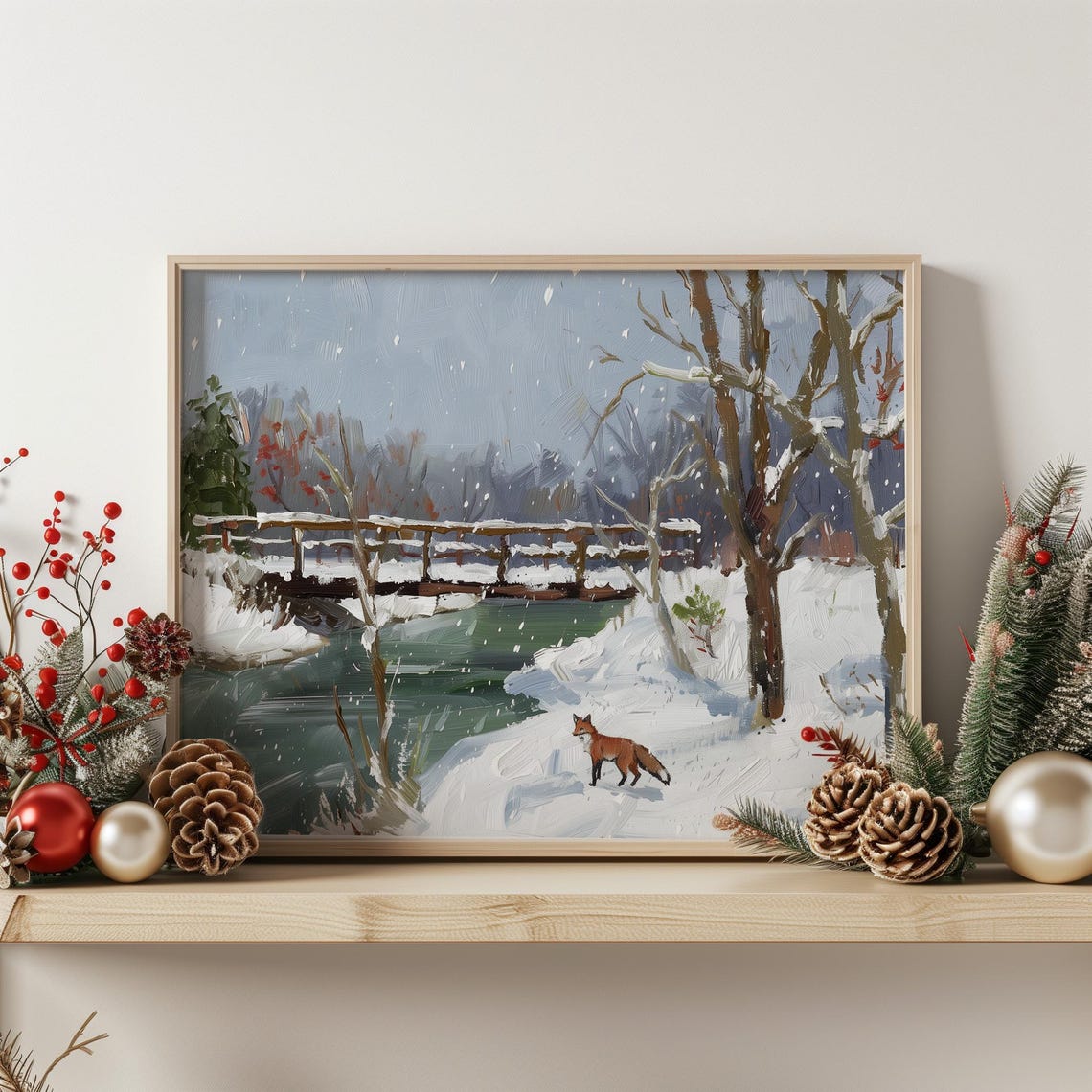 Winter Creek Landscape Art Print Unframed - Image 3