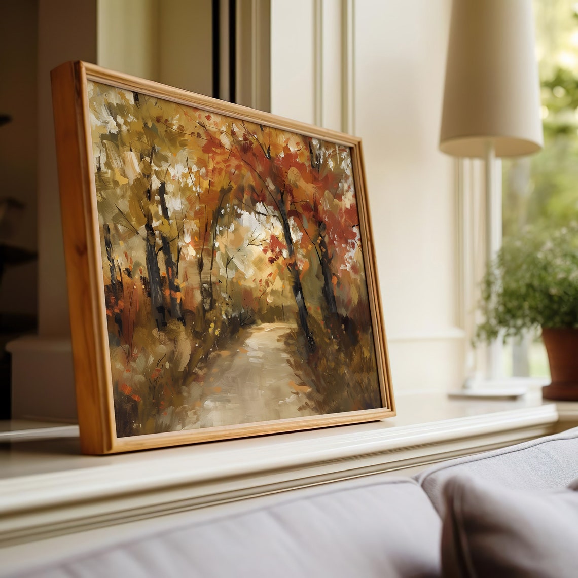 Autumn Tree Archway Print Fall Foliage Oil Painting Moody Wall Art - Image 3