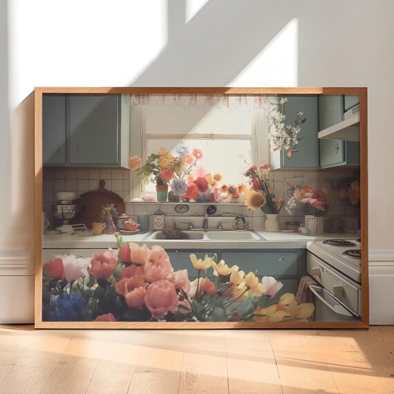 Flower Kitchen Photography Print Botanical Home Decor