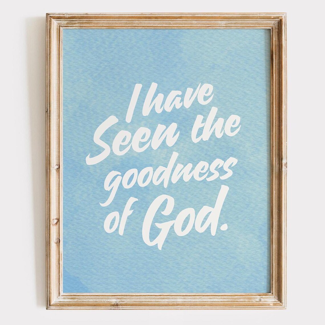 Goodness Of God Print Light Blue Christian Scripture Wall Art