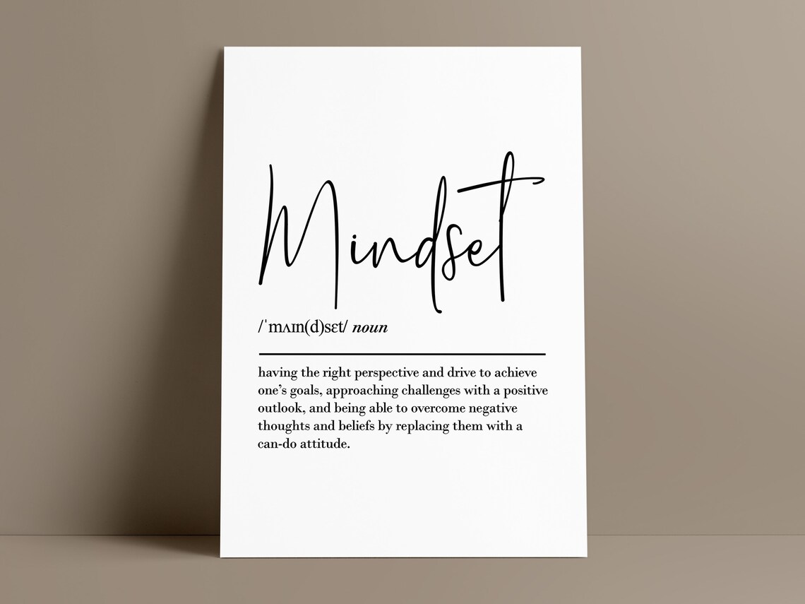 Mindset Definition Motivational Office Art Print - Image 2