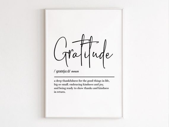 Gratitude Definition Motivational Quote Art Print