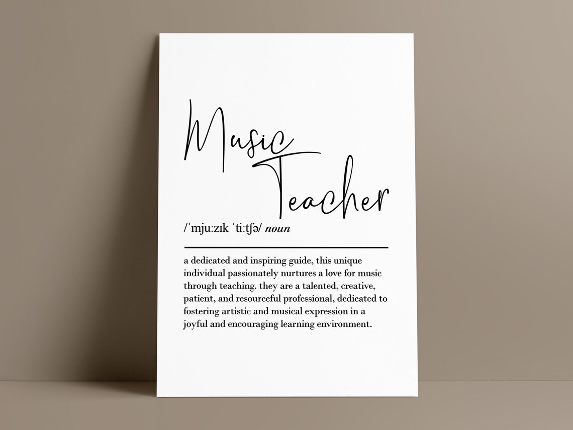 Music Teacher Definition Poster, Appreciation Gift - Image 3