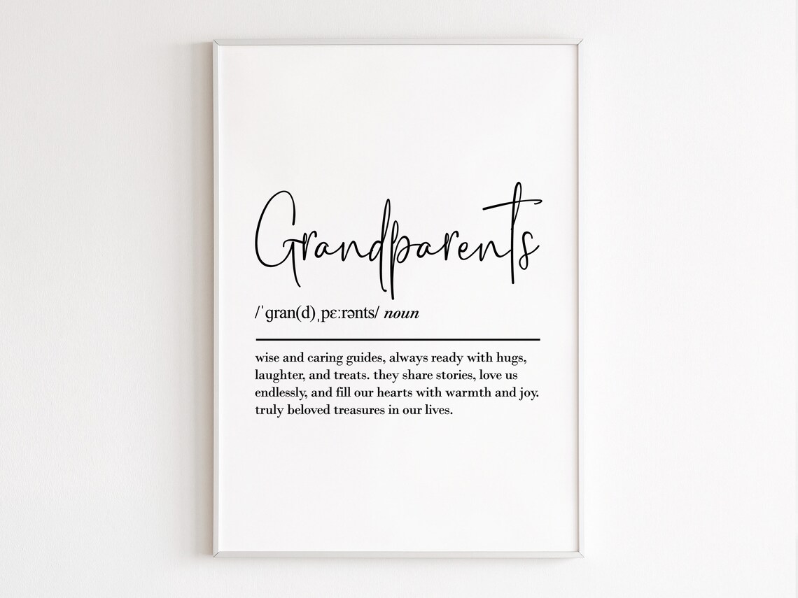 Grandparents Definition Art Print, Grandparent Gift - Image 3