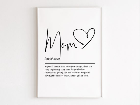 Mom Definition Art Print, Gift From Daughters
