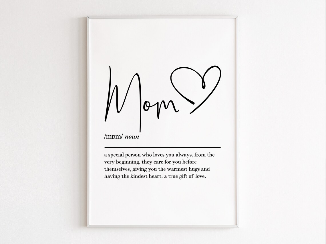 Mom Definition Art Print, Gift From Daughters