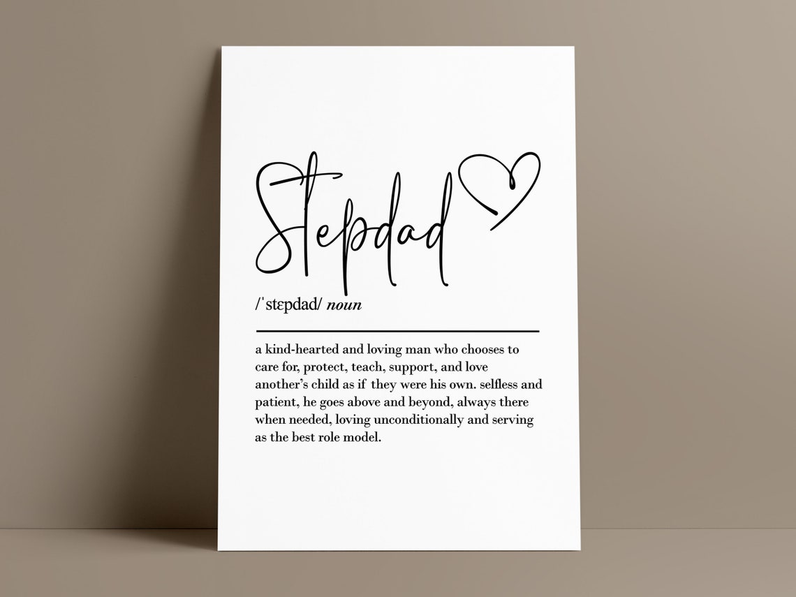Stepdad Definition With Heart Dictionary Style Gift Typography Poster - Image 2