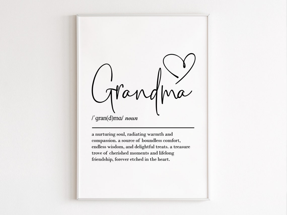 Grandma Definition Wall Art Nannie Gifts Nanny Print Gifts From Grandkids Grandma Gift Nan Gifts - Image 3