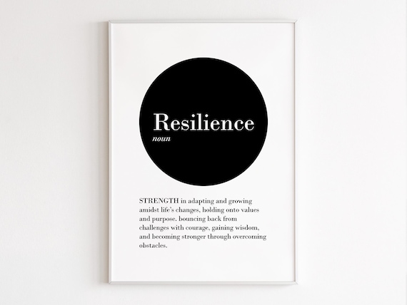 Resilience Definition Wall Art Quotes Motivational Inspirational Gym Poster