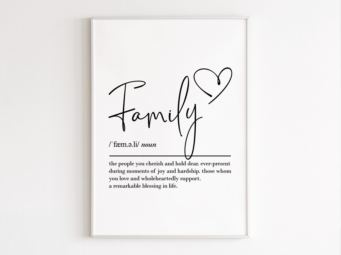 Family Definition Art Print, Christmas Gift Quote - Image 3