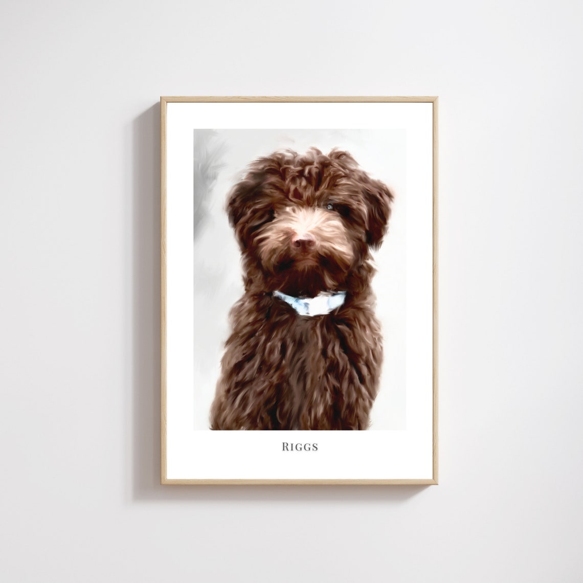 Custom Dog Portrait From Photo Chocolate Labrador Oil Style Poster - Image 3