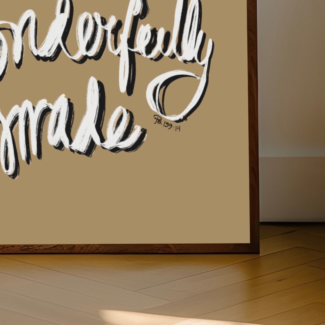 Fearfully And Wonderfully Made Psalm 139:14 Hand Lettered Art Poster - Image 4