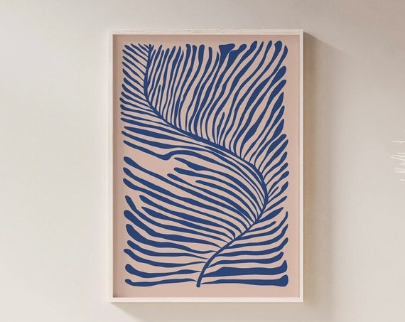 Blue Capri Seaweed Beach Coastal Travel Poster