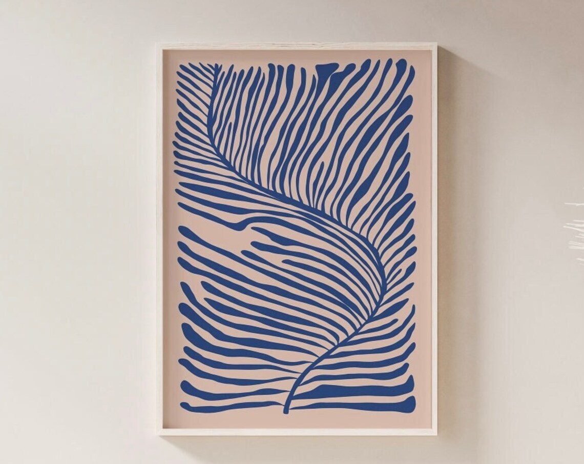 Blue Capri Seaweed Beach Coastal Travel Poster
