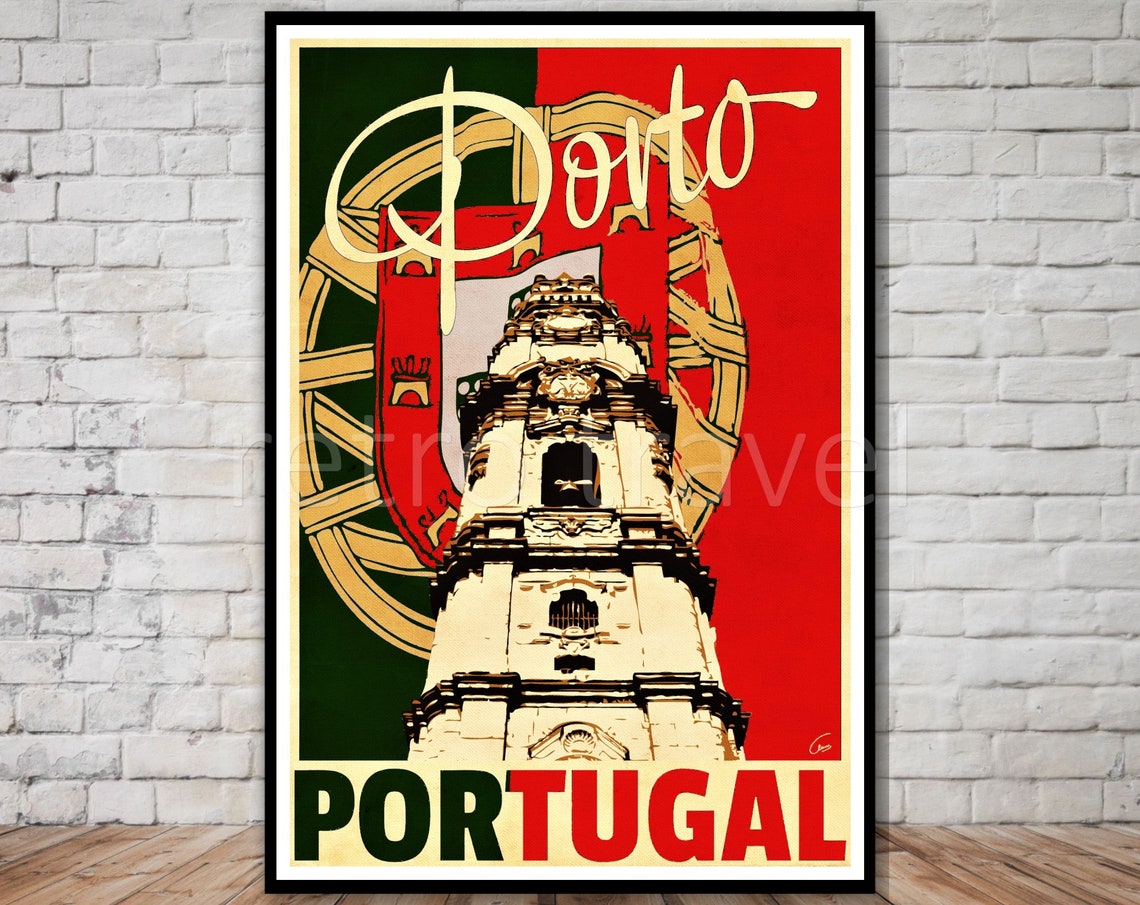 Porto Portugal Travel Poster Vintage Portgual Print Instant Retro Travel Print Portugal Wall Art 12x18 13x19