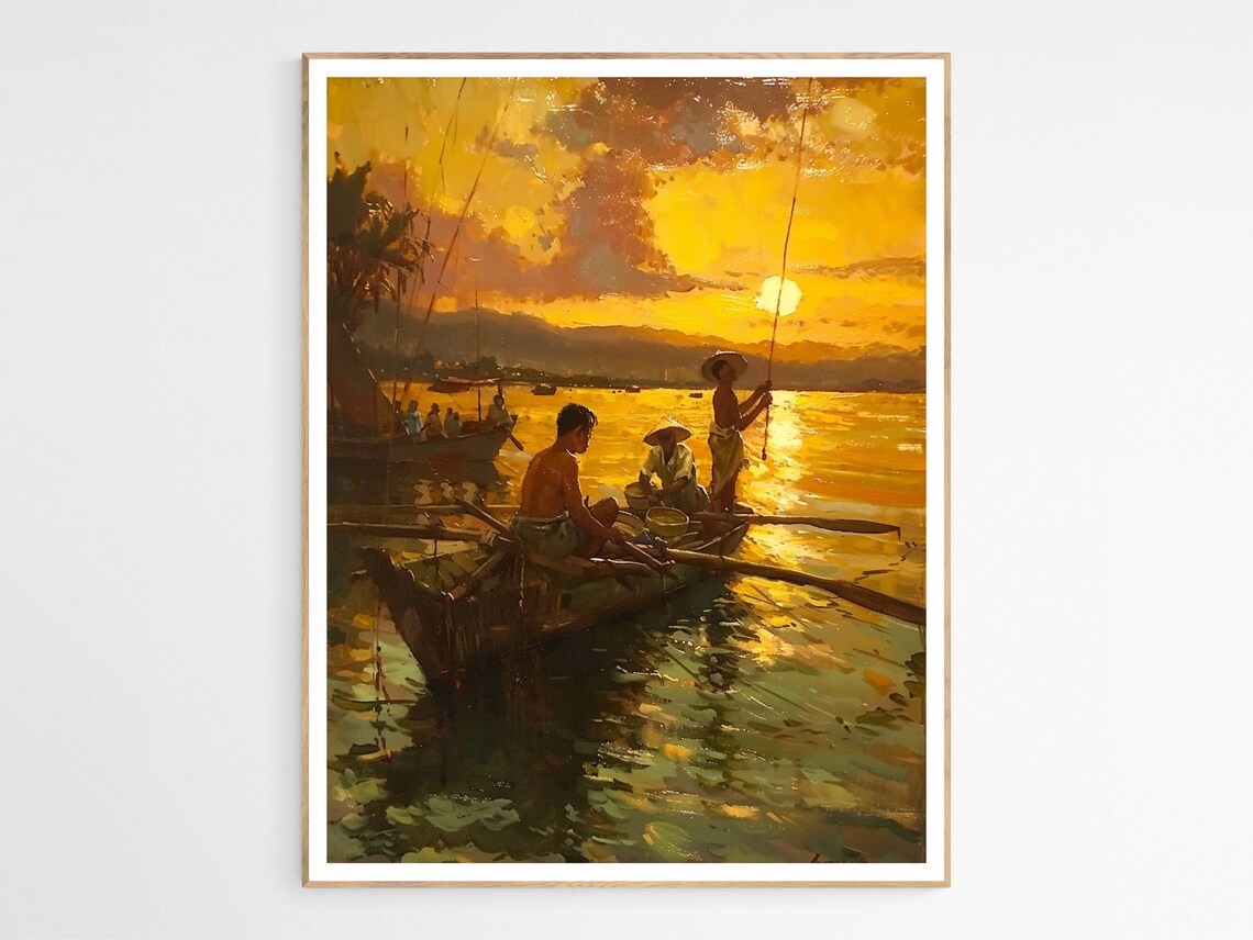Fishing Filipino Villagers Heritage Philippines Art Print