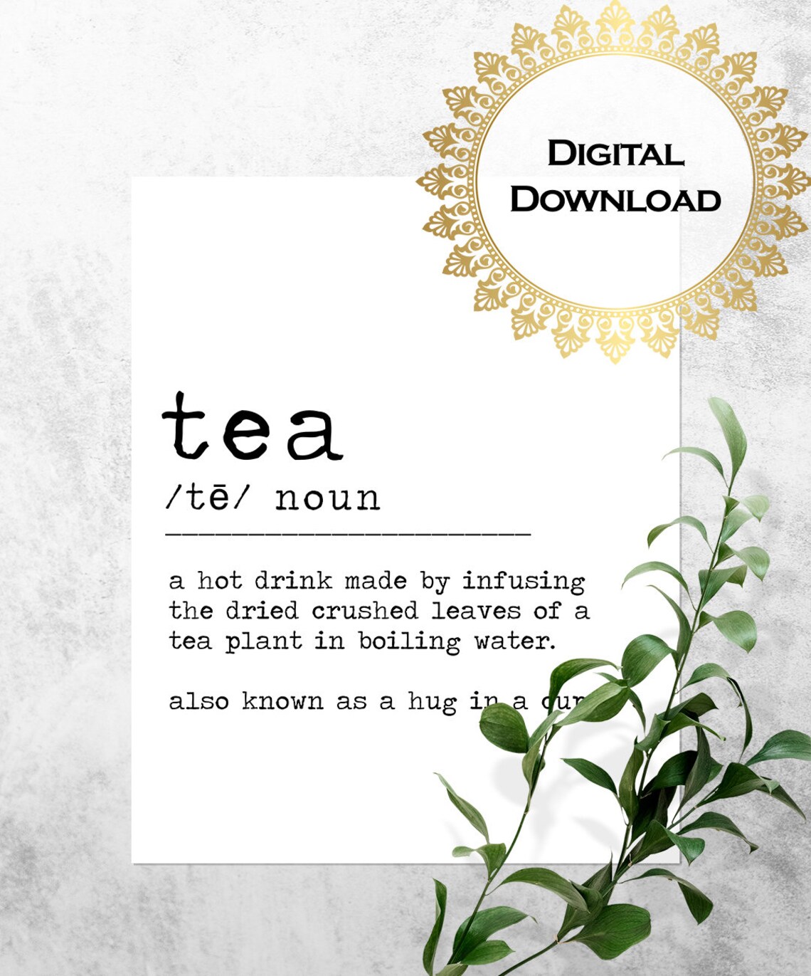 Tea Definition Funny Kitchen Sign Art Print - Image 4