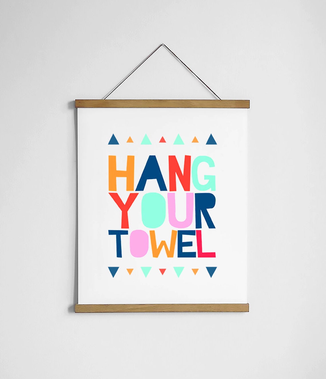 Hang Your Towel Colorful Block Letter Kids Bathroom Rules Poster - Image 3