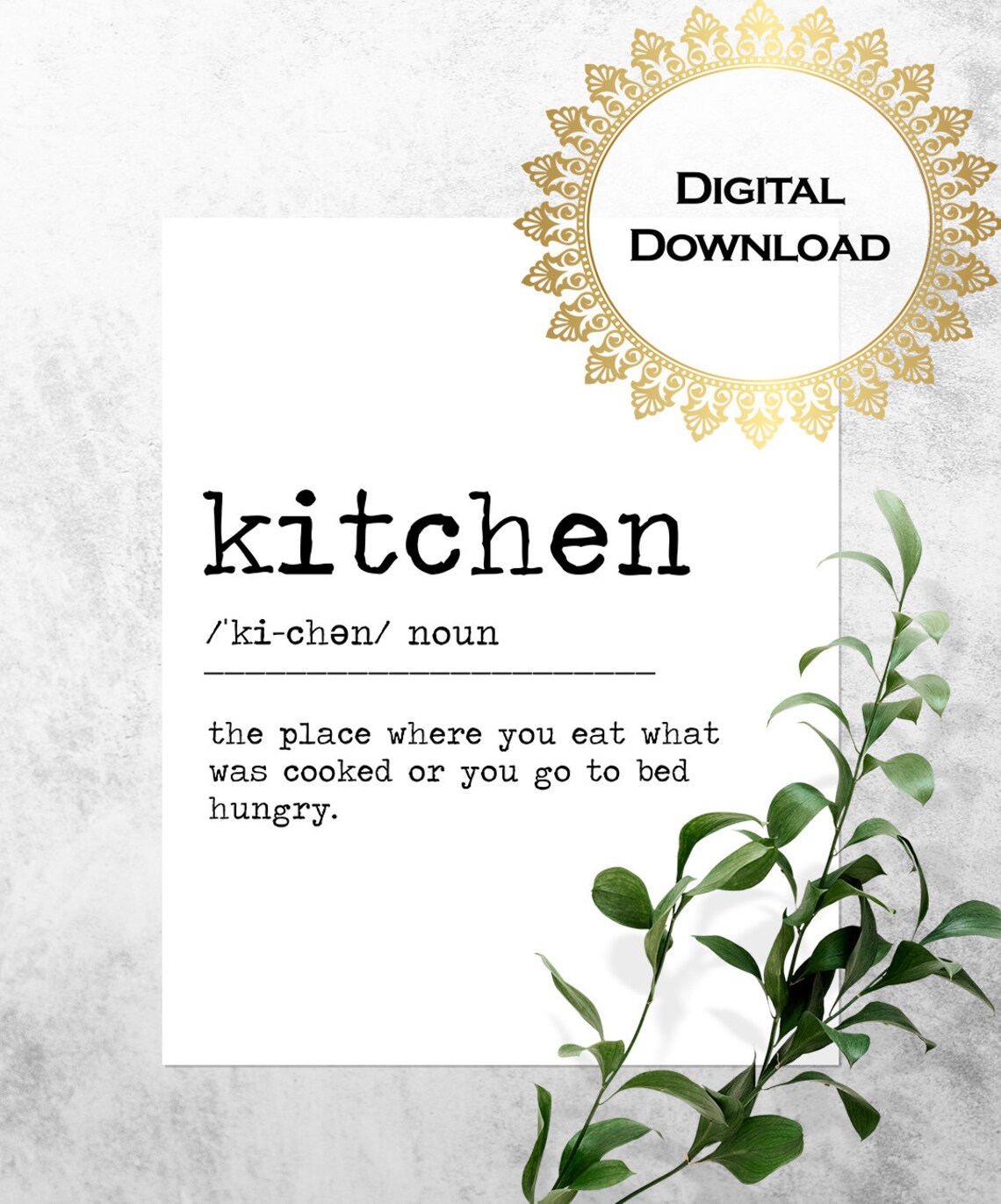 Kitchen Definition Funny Kitchen Sign Art Print - Image 3