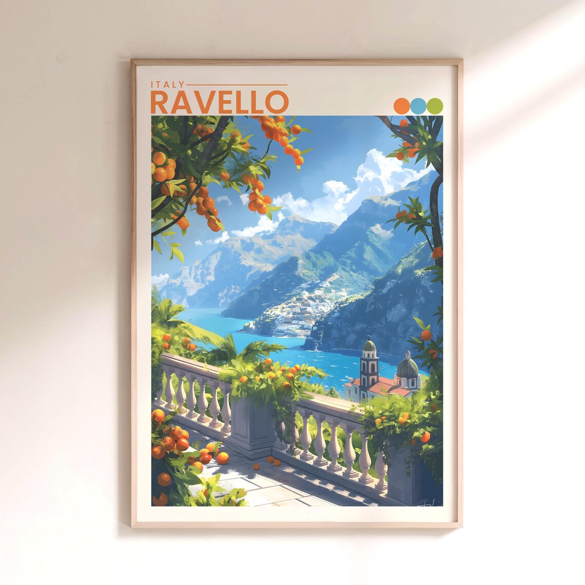 Ravello Travel Poster Italian Amalfi Coast Wall Art Print