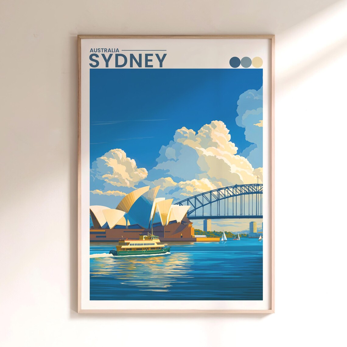 Sydney Opera House Travel Poster, Modern Australia