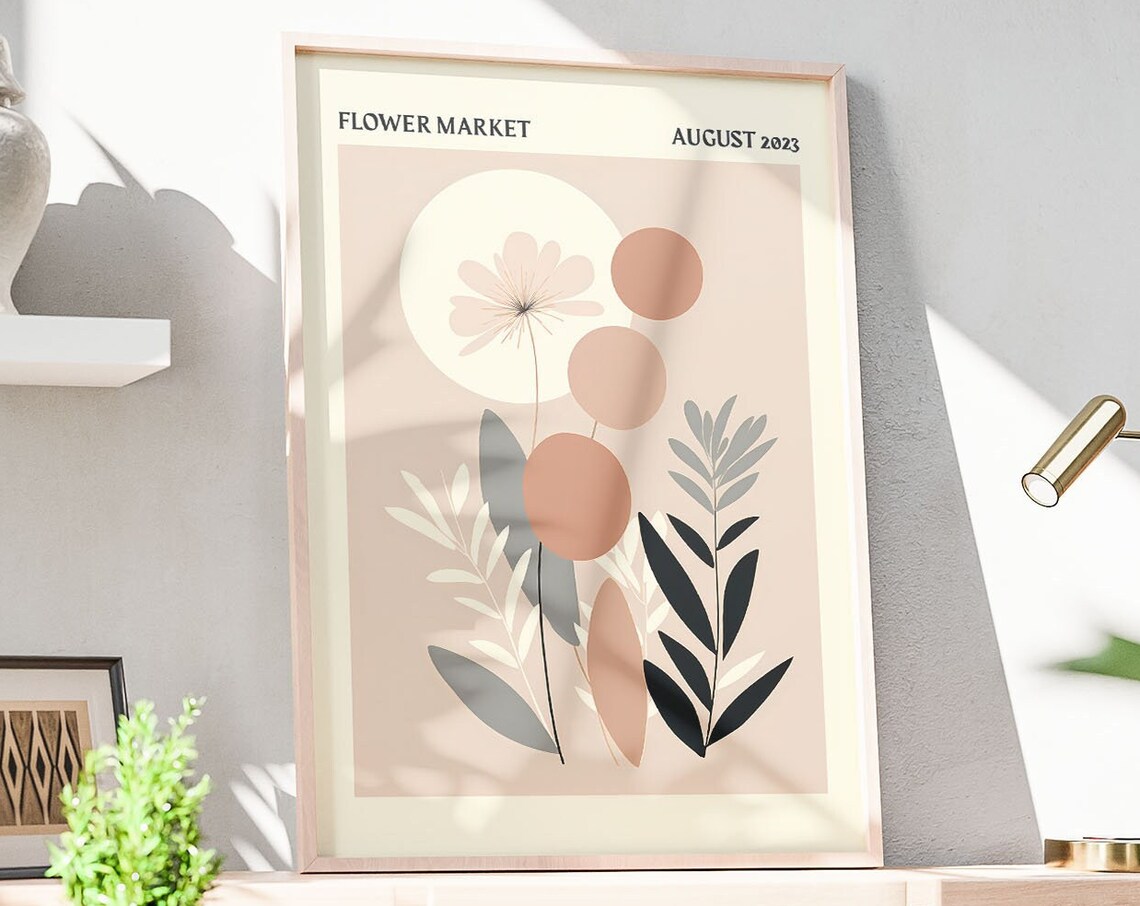 Flower Market August 2023 Abstract Botanical Exhibition Poster