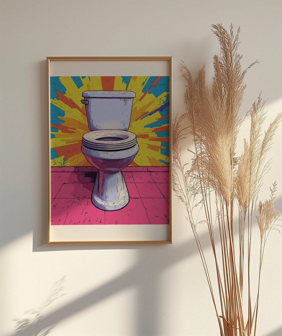 Colourful Pop Art Toilet Print For Bathroom Dcor Humorous Wall Art For Home Funny Toilet Print Vibrant Bathroom Artwork Quirky Poster - Image 2