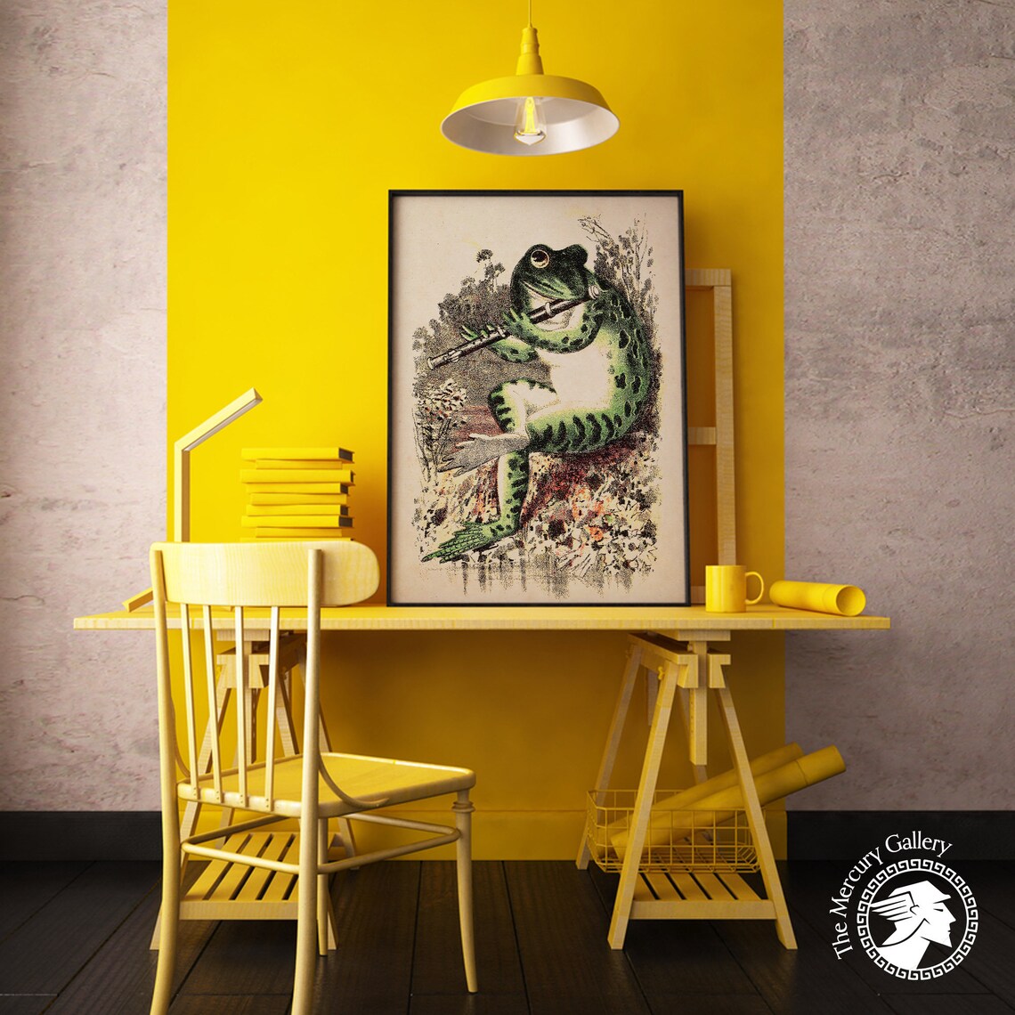 Frog Playing Banjo In Moonlight Vintage Art Print - Image 4