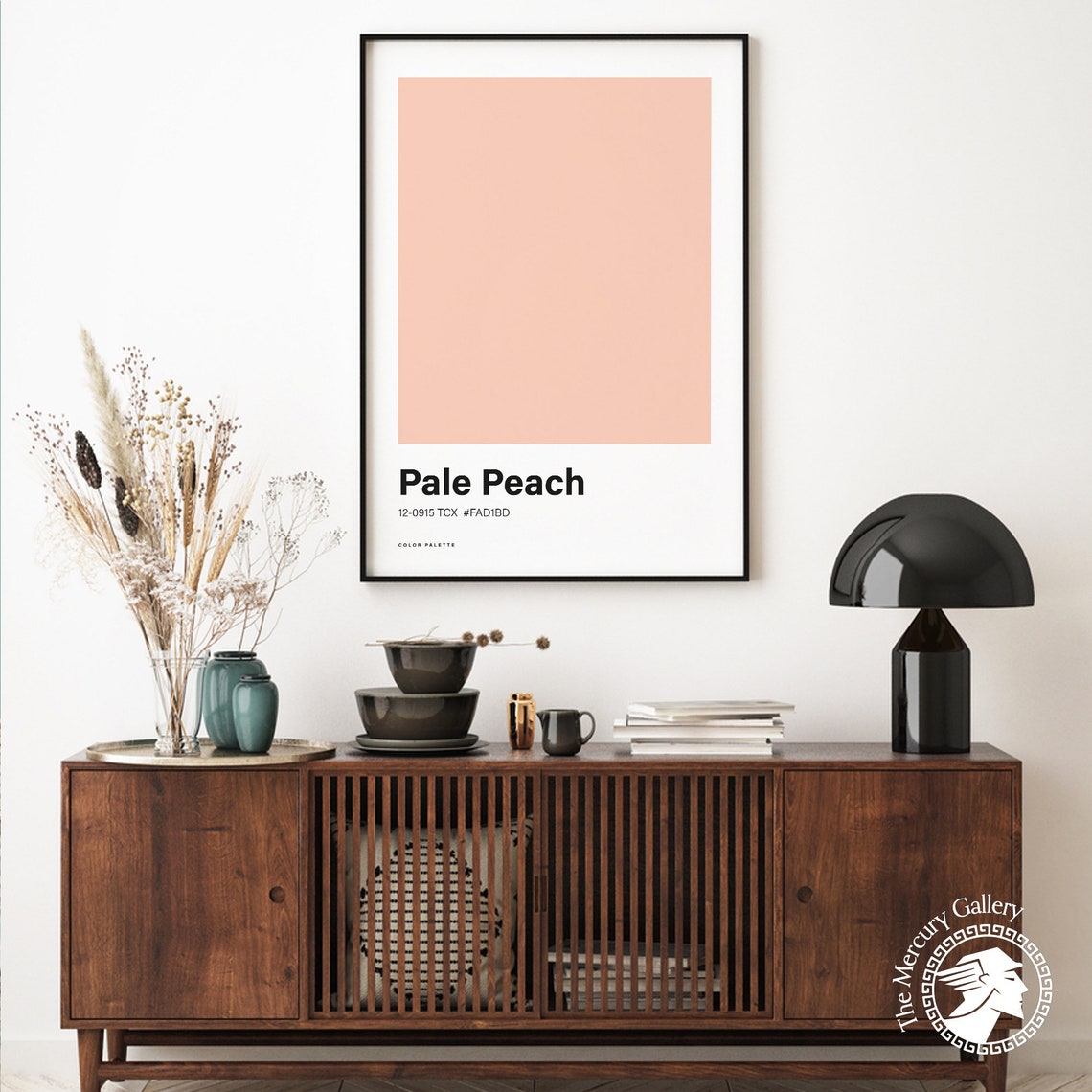 Pale Peach Color Palette Swatch Minimalist Soft Peach Wall Art Poster - Image 6