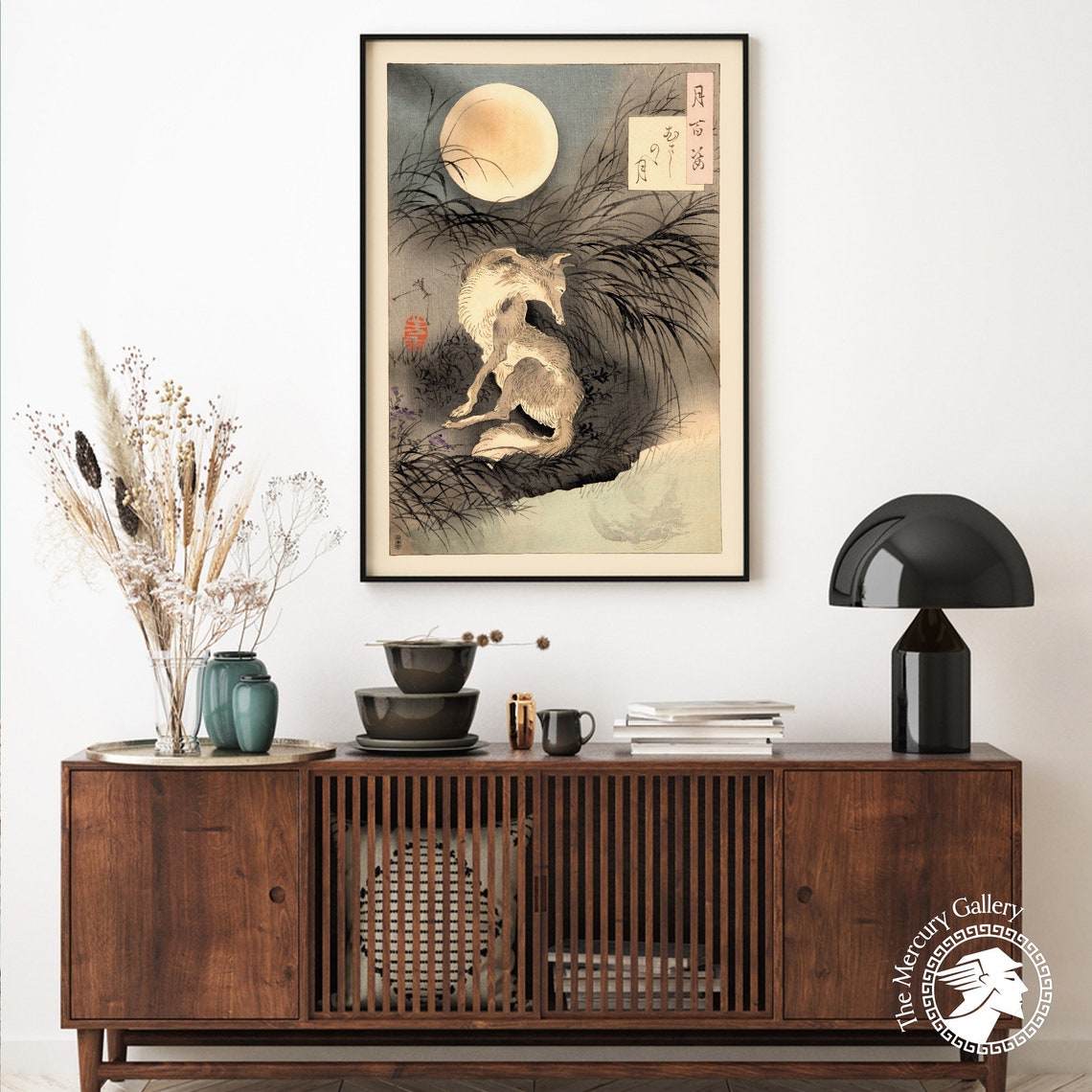 Yoshitoshi Musashi Plain Moon Fox Night Woodblock Japanese Art Poster - Image 6