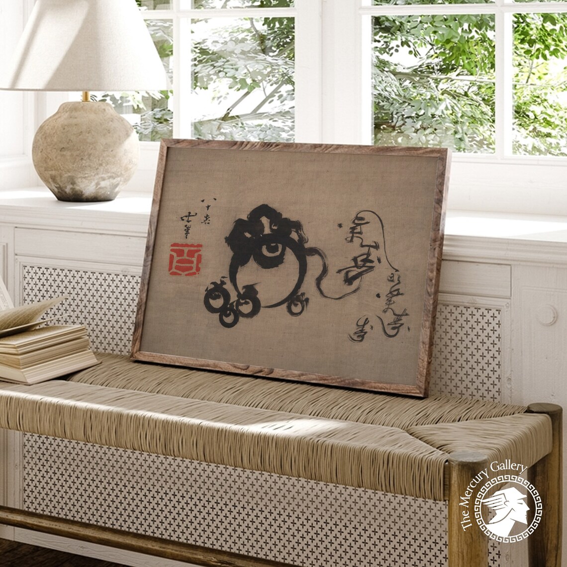 Hokusai Playful Ink Sketch Whimsical Creature Japanese Brush Art Poster - Image 3