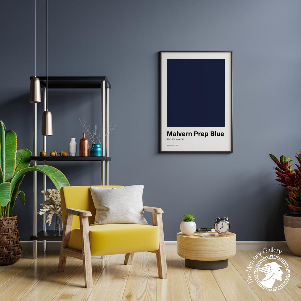 Malvern Prep Blue Color Palette Swatch Minimalist Navy Wall Art Poster - Image 2