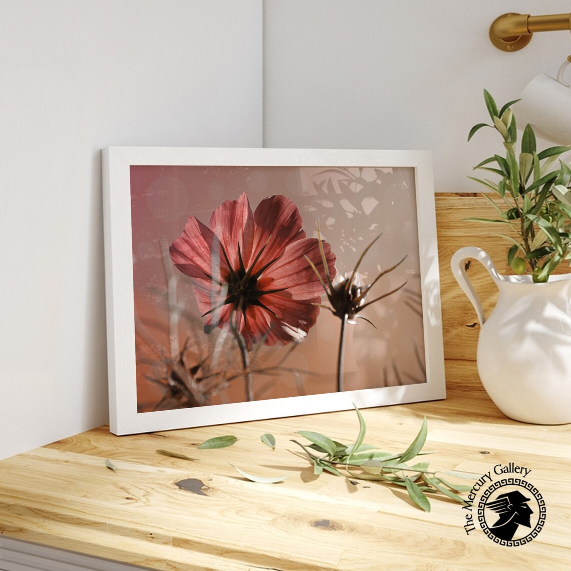 Pink Cosmos Flower Backlit Close Up Botanical Photography Art Print - Image 4