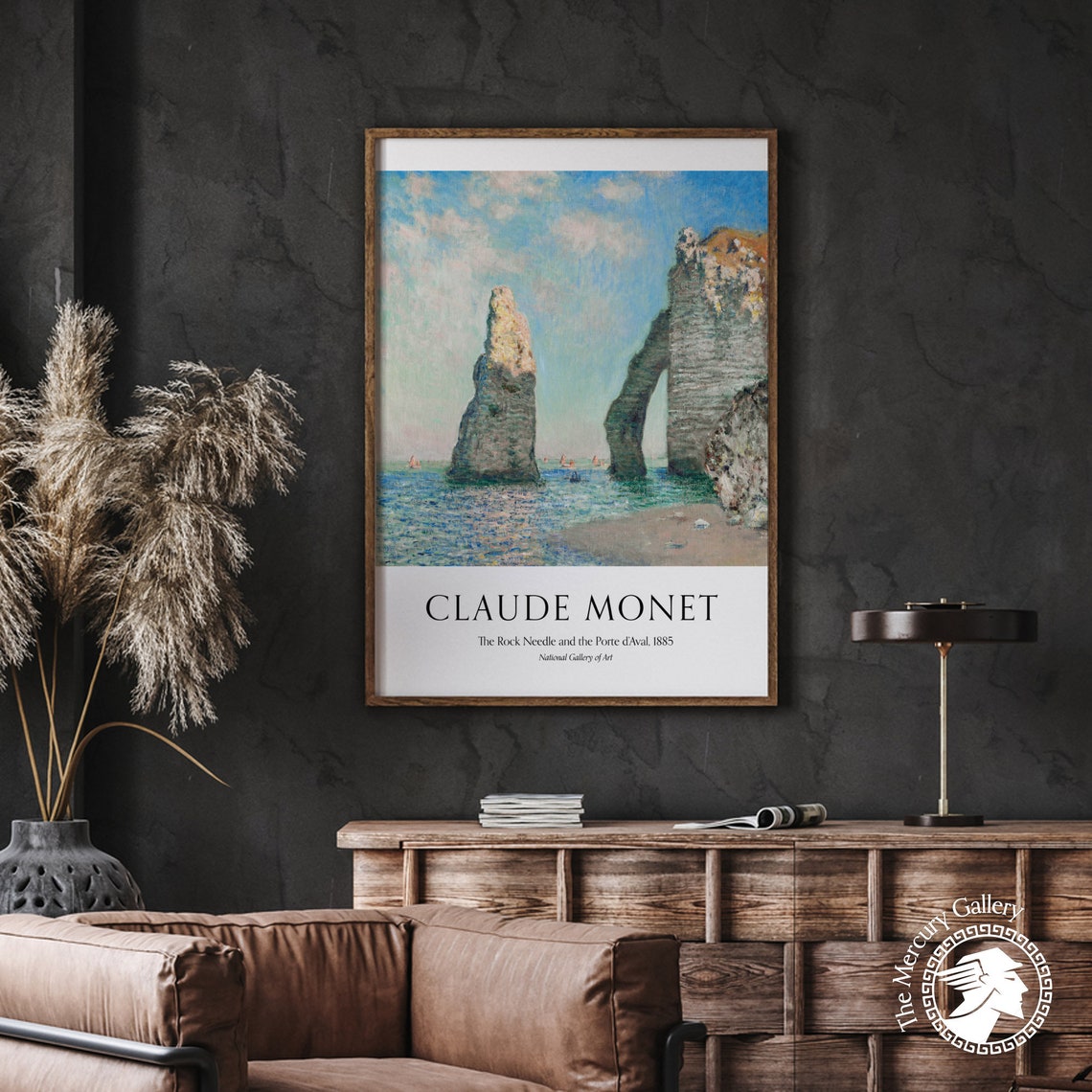 Claude Monet Rock Needle Porte d'Aval 1885 Etretat Cliffs Poster - Image 2