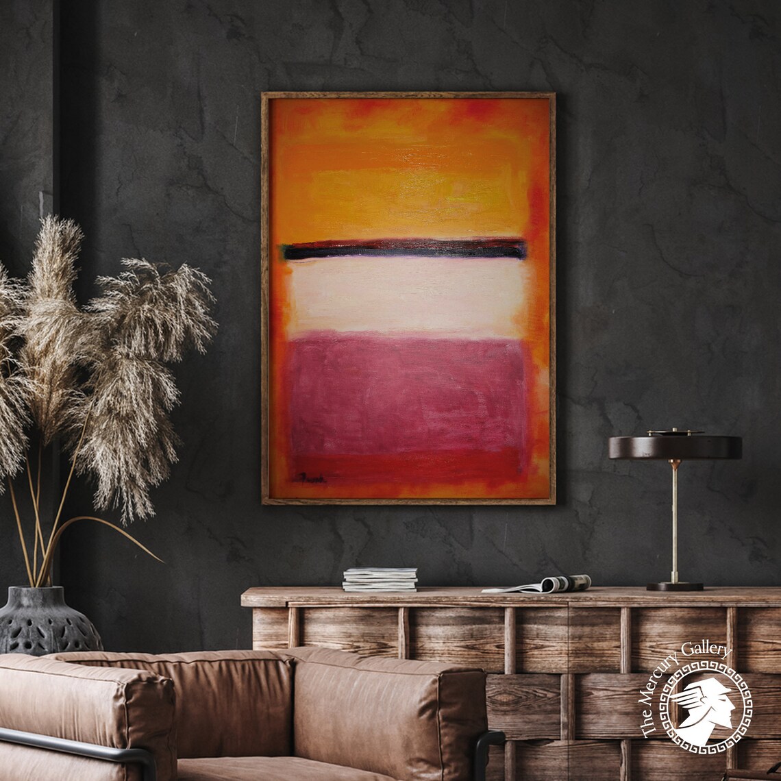 Mark Rothko Orange Over Purple Magenta Color Field Abstract Poster - Image 2
