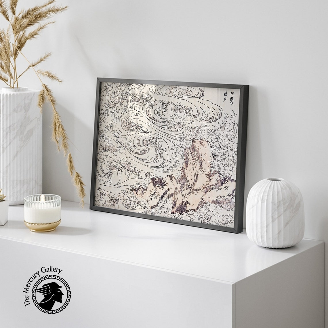 Hokusai Naruto Whirlpool Waves Ink Sketch Japanese Ocean Art Poster - Image 6