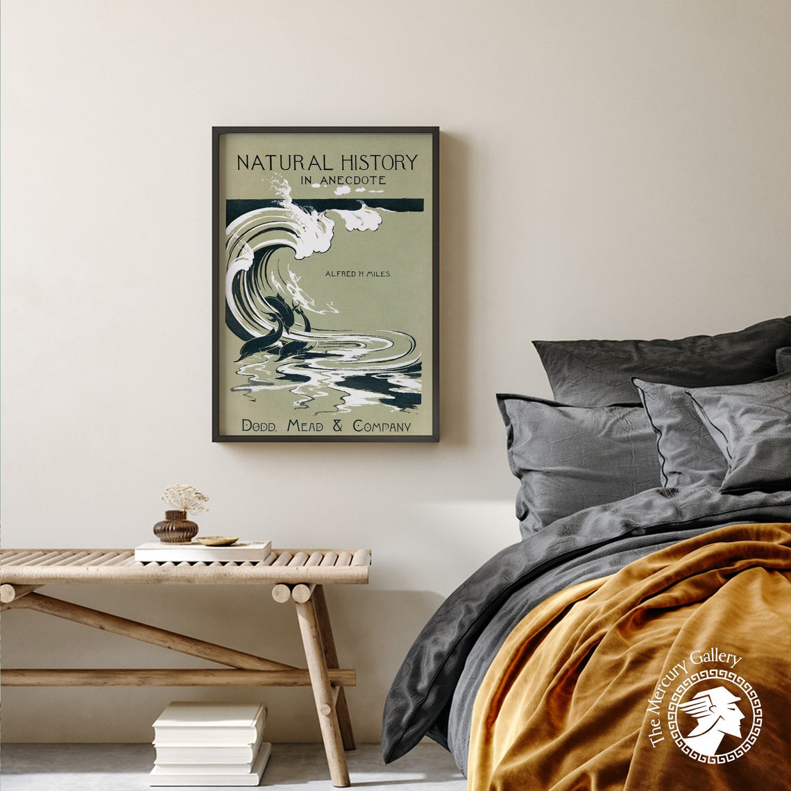 Natural History In Anecdote Wave Dolphins Vintage Book Cover Art Print - Image 2