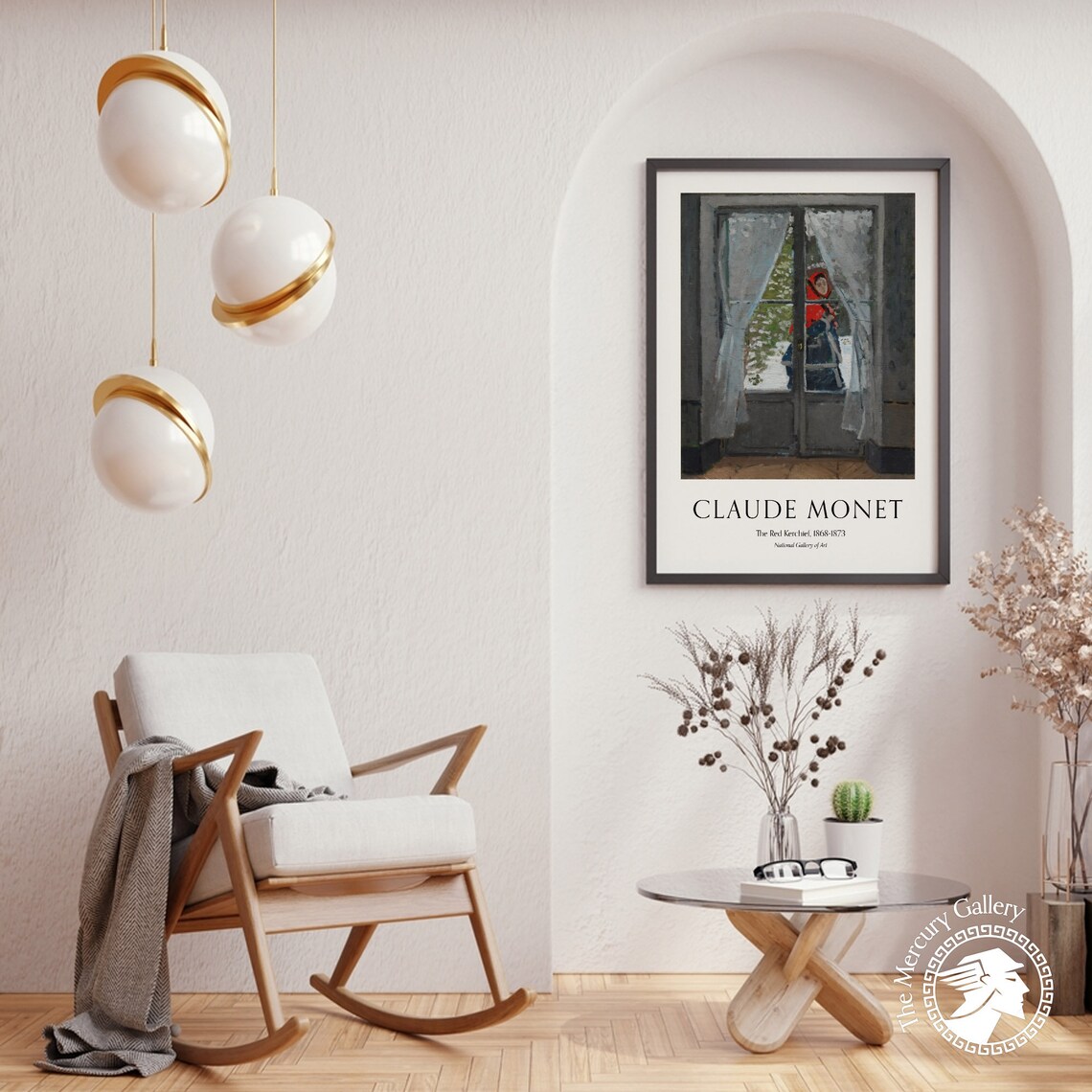 Claude Monet The Red Kerchief Vintage Portrait At The Window Poster - Image 6