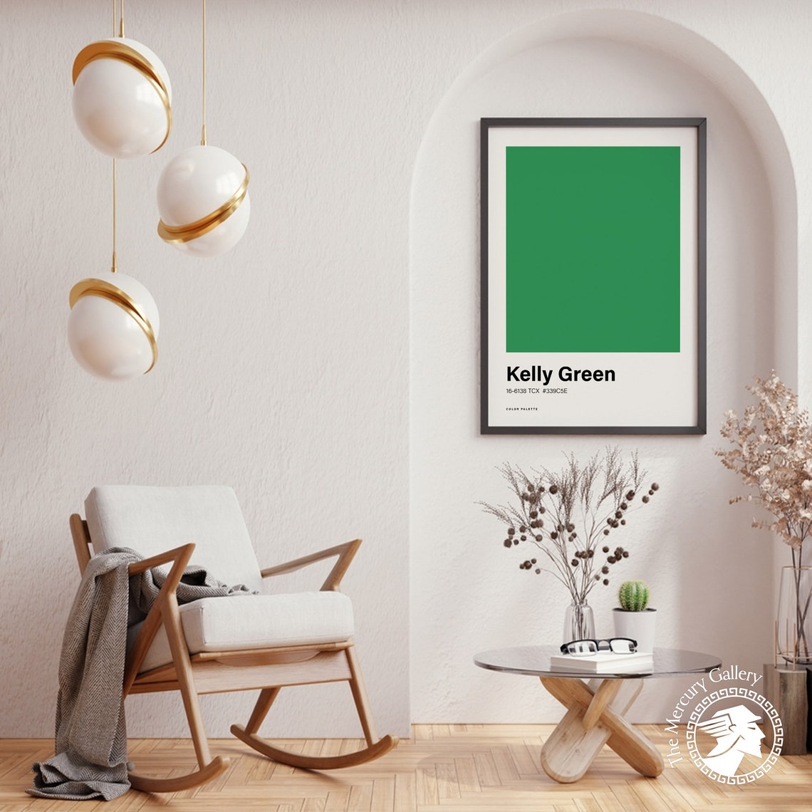 Kelly Green Color Palette Swatch Minimalist Bold Green Wall Art Poster - Image 3