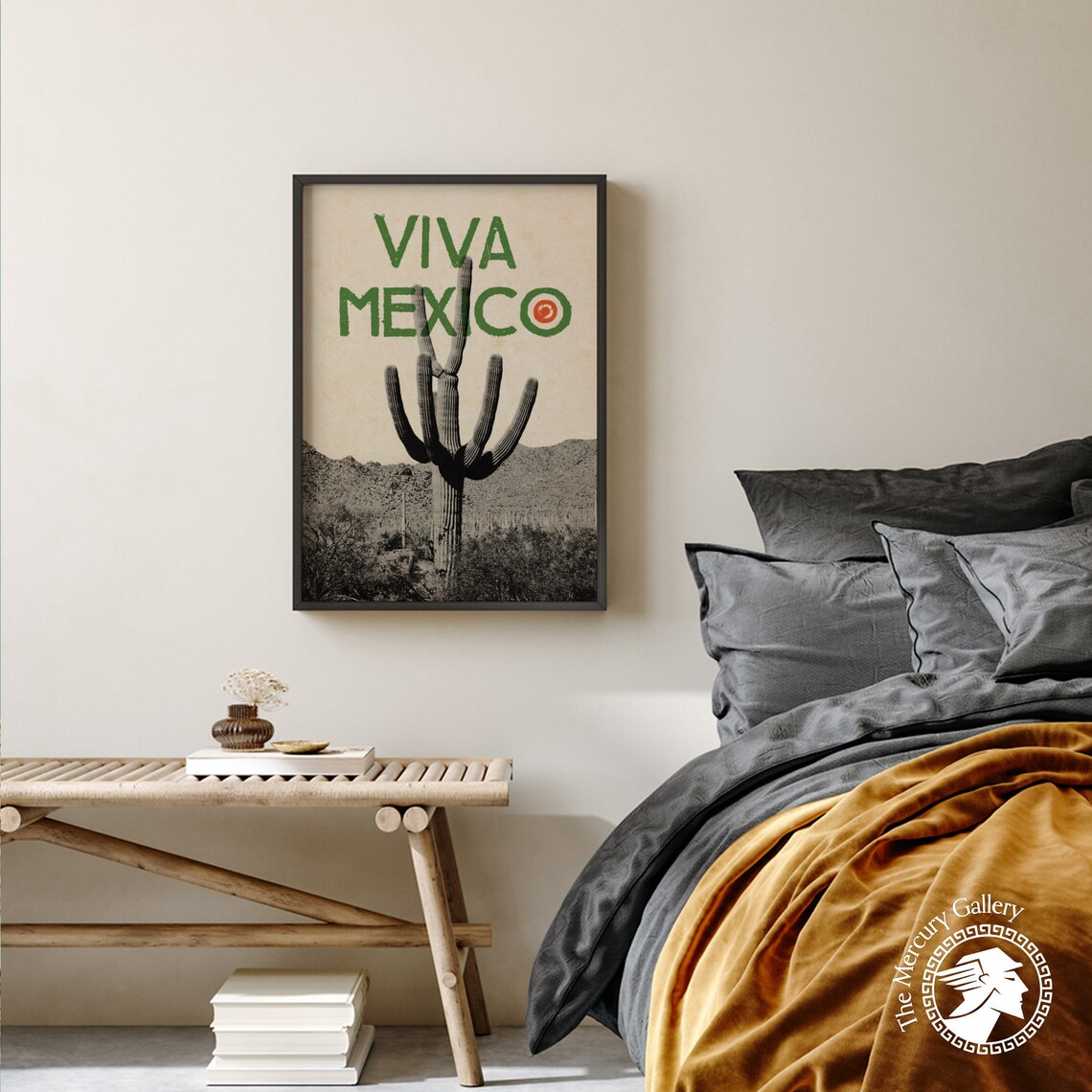 Mexico Travel Poster, Housewarming Gift Cactus - Image 3