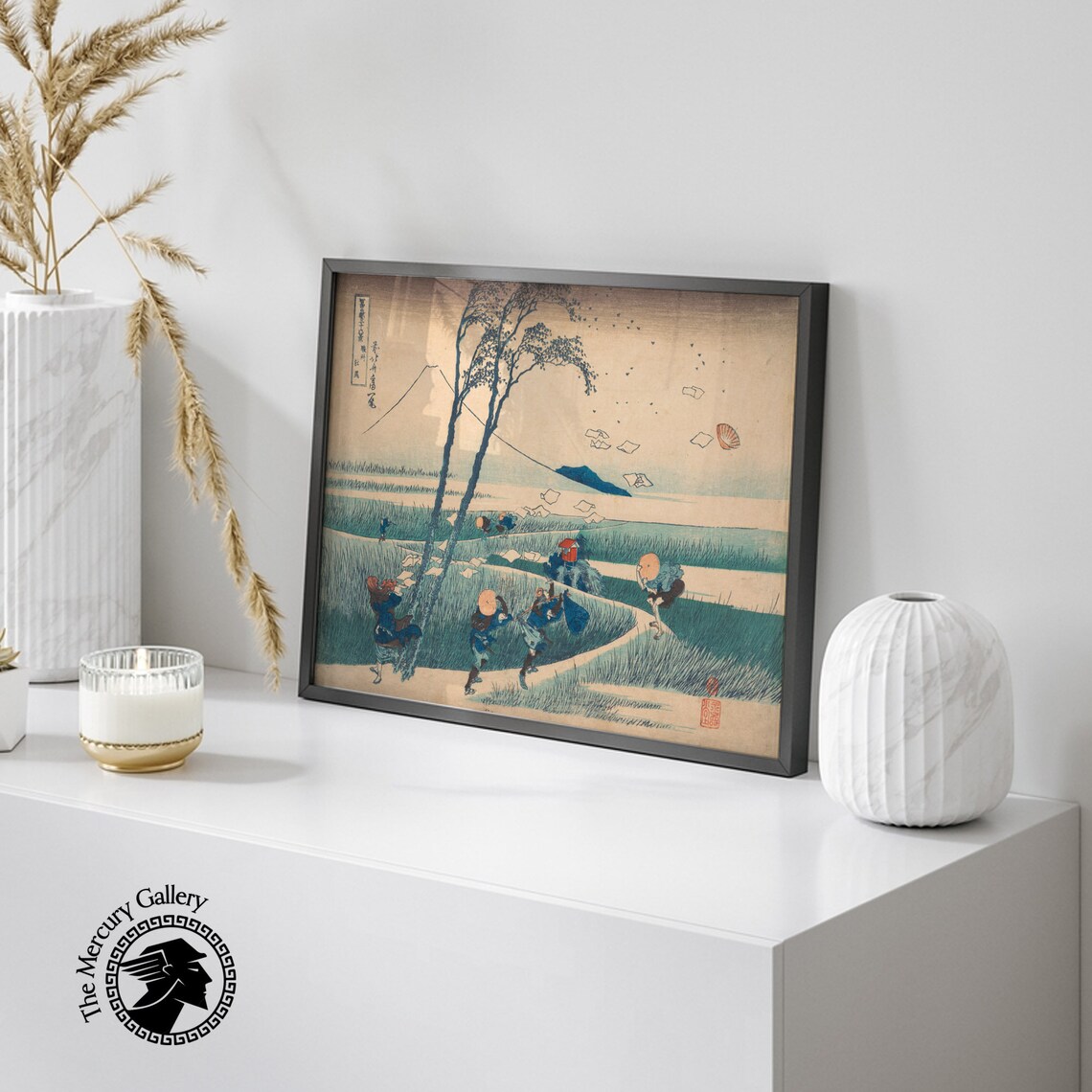 Hokusai Ejiri Suruga Gust of Wind Farmers Mount Fuji Ukiyo E Art Poster - Image 5