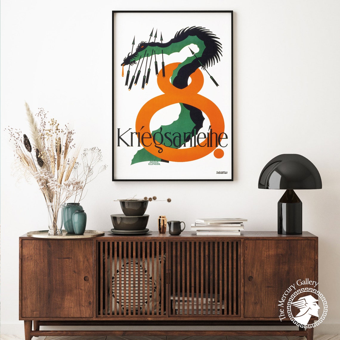 Julius Klinger 8th War Loan Dragon Arrow Vintage Austrian Poster Print - Image 6