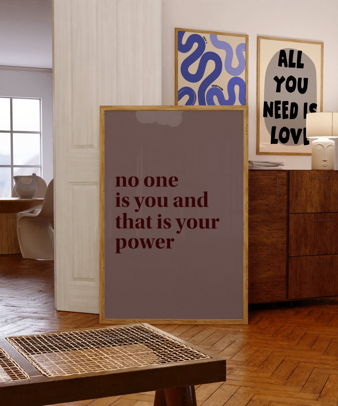 No One Is You And That Is Your Power Mauve Serif Quote Wall Art