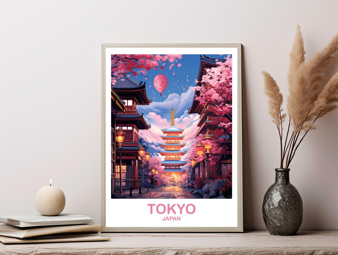 Tokyo Travel Art Tokyo Skyline Japan Wall Art Poster City Skyline Wall Art Travel Art Wall Art Dt2asjato5 - Image 2