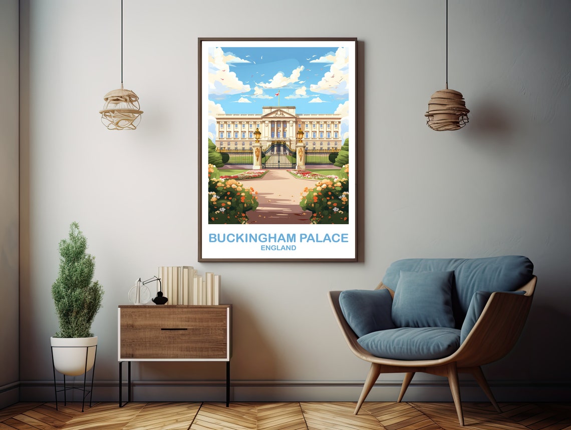 Buckingham Palace Travel Art London Travel Art England Poster Buckingham Travel Art England Travel Wall Art Dt2euenlo1 - Image 3