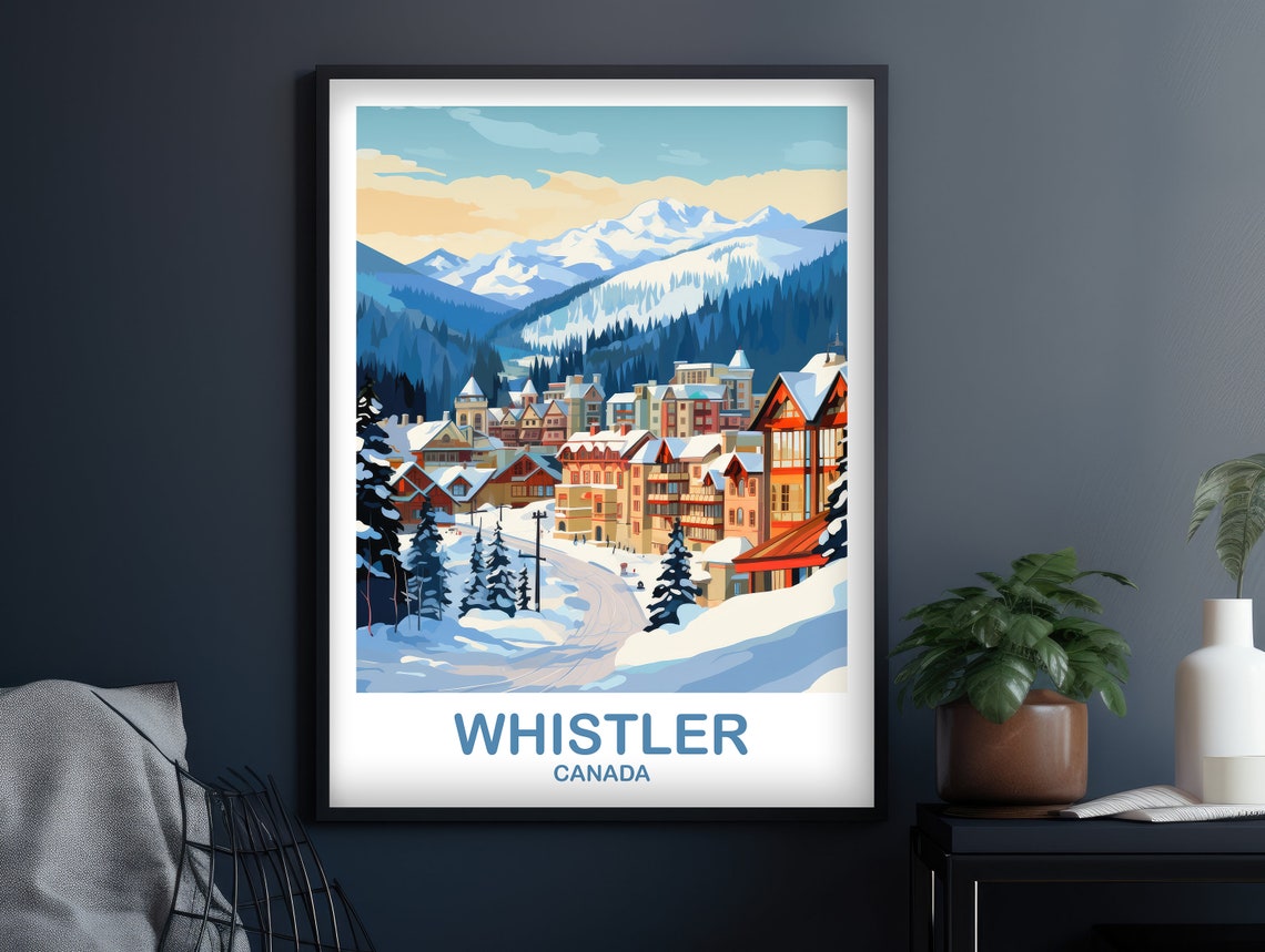 Whistler Bc Travel Print British Columbia Wall Art Whistler Travel Poster Travel Wall Art Whistler Travel Wall Art T2nabcwh1 - Image 2