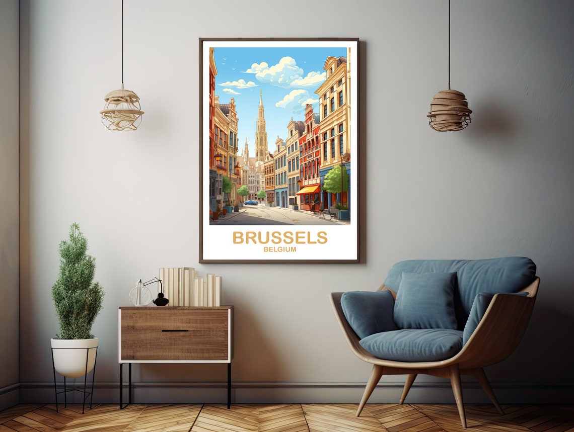 Brussels Travel Art Poster Belgium Travel Art Brussels Wall Art Belgium Travel Art Europe Travel Art Dt2eubebr1 - Image 3