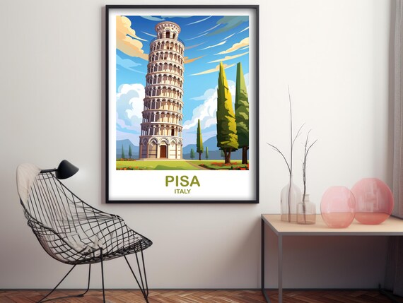 Pisa Italy Travel Poster, Memory Souvenir Gift